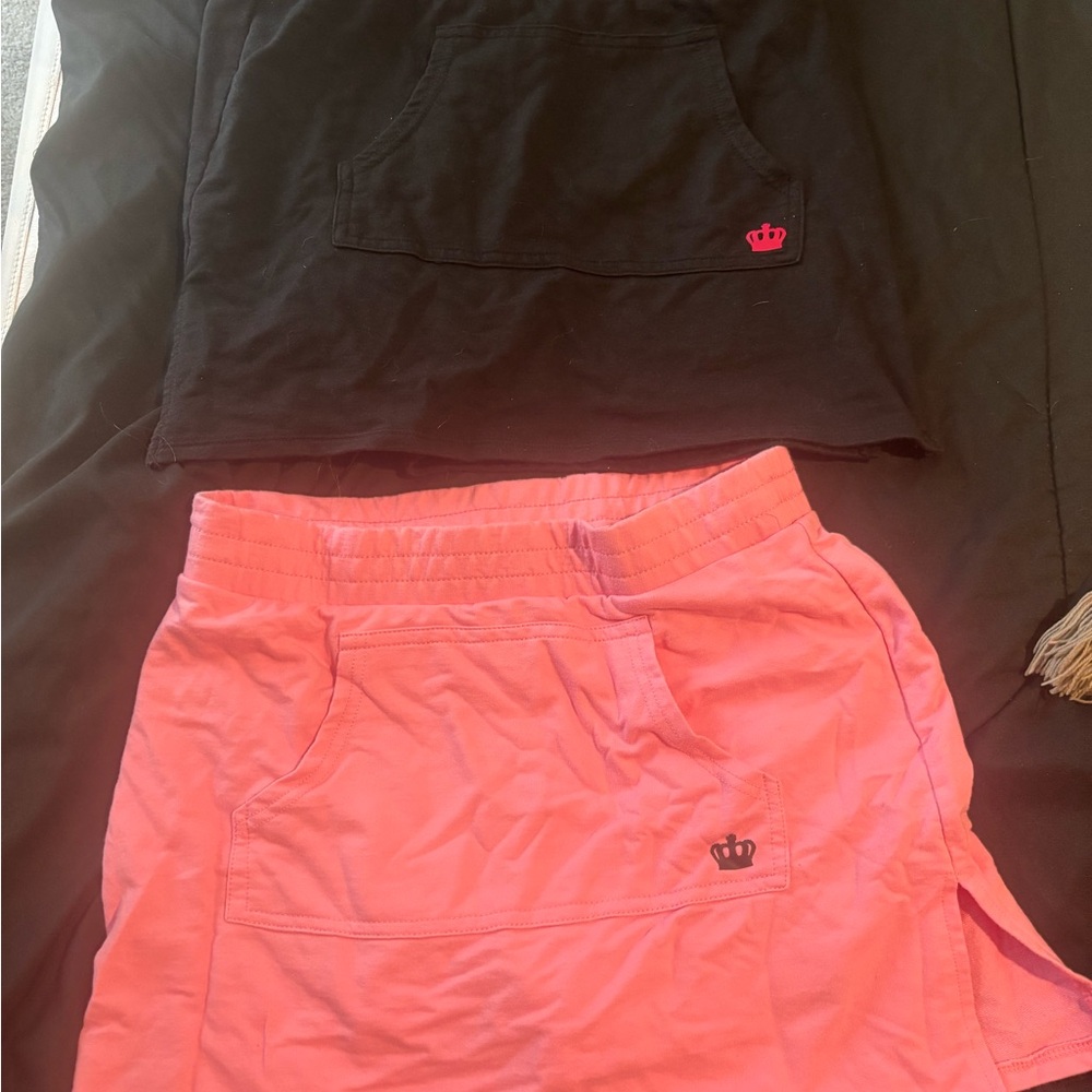 Juicy Couture Black and Pink Skirt Set